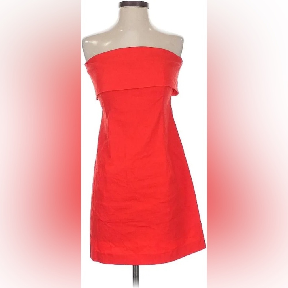 Theory Elegant Red Strapless Dress